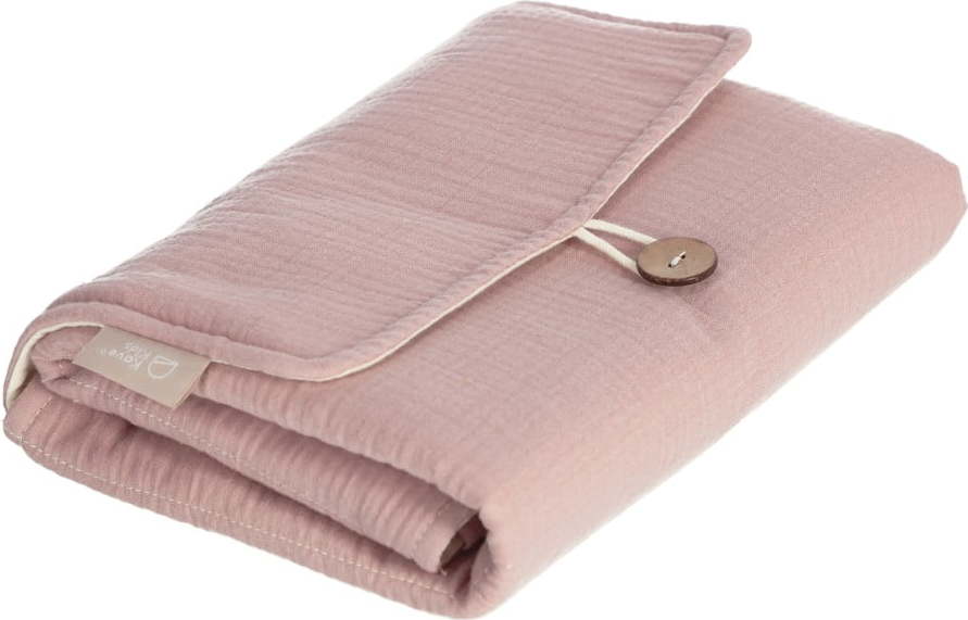 Růžová cestovní podložka na přebalování z organické bavlny Kave Home Jeila Kave Home