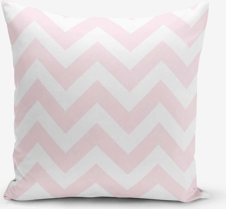 Růžový povlak na polštář Minimalist Cushion Covers Stripes