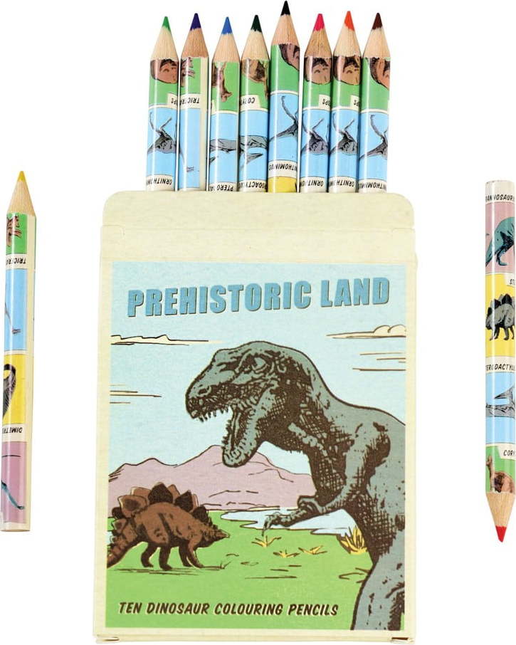 Sada 10 pastelek v pouzdru s dinosaury Rex London Rex London