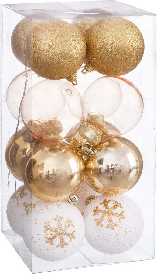 Sada 16 vánočních ozdob ve zlaté barvě Unimasa Foam