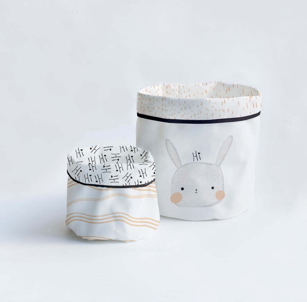 Sada 2 textilních úložných košíků Madre Selva Bunny Madre Selva