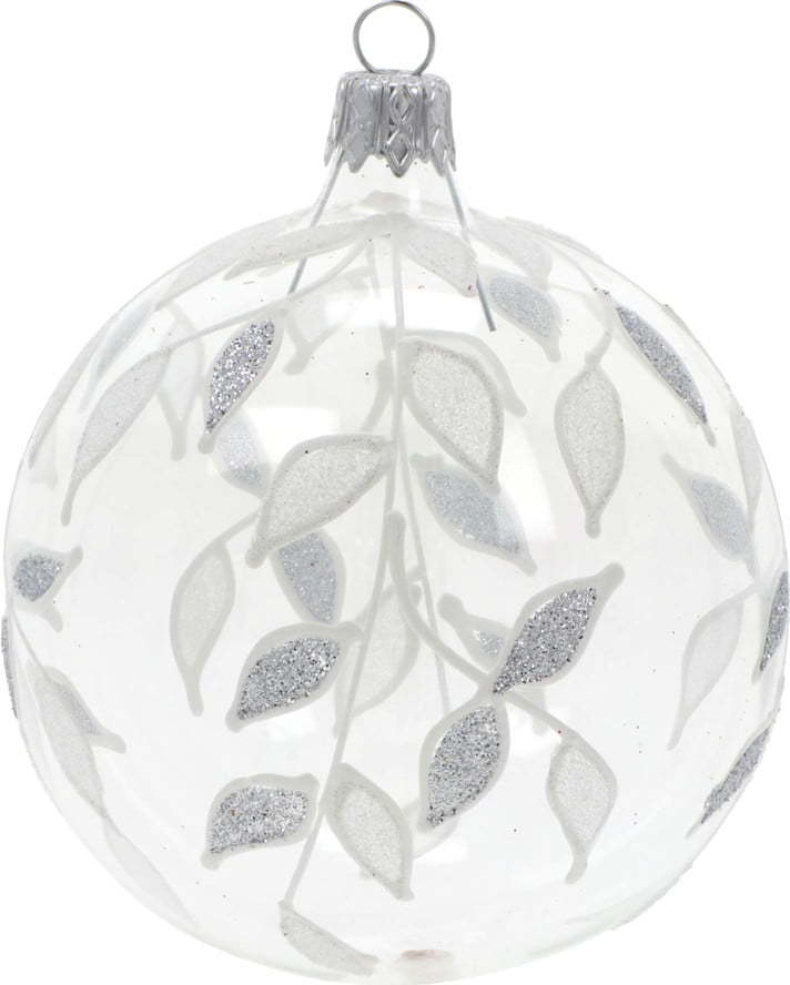 Sada 3 skleněných vánočních ozdob v bílo-stříbrné barvě Ego Dekor Ego Dekor