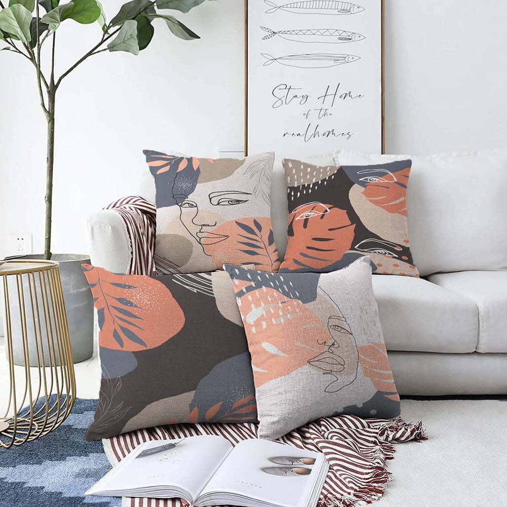 Sada 4 povlaků na polštáře Minimalist Cushion Covers Abe