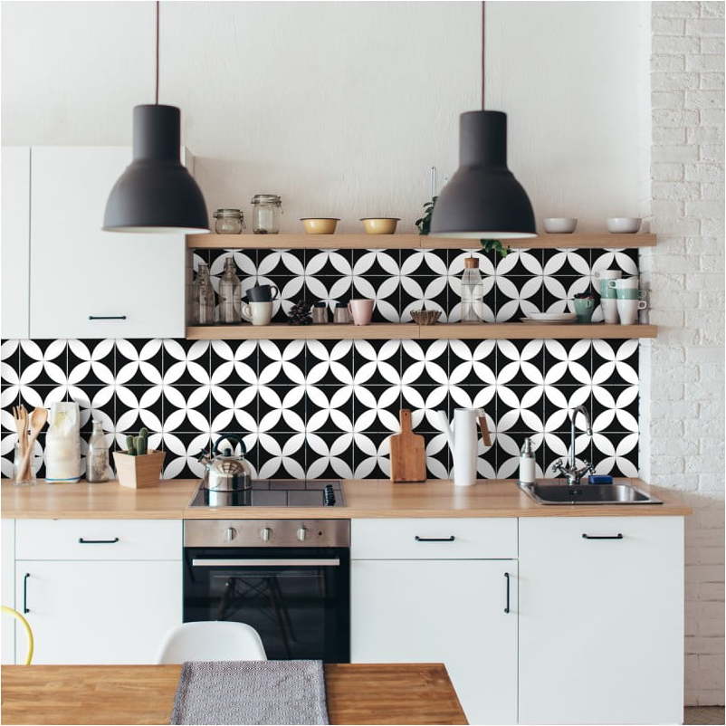 Sada 60 nástěnných samolepek Ambiance Wall Decal Cement Tiles Aniello