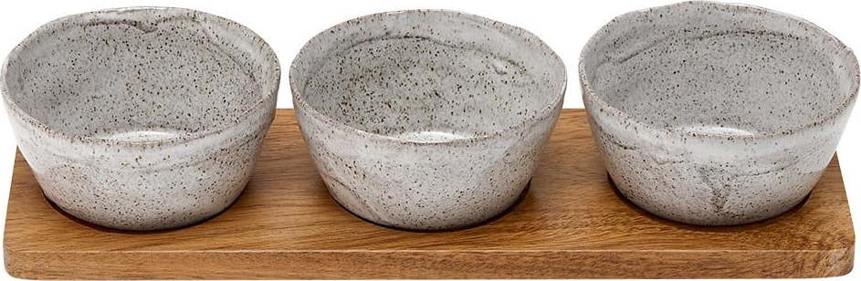 Set 3 porcelánových servírovacích misek s táckem Ladelle Artisan Ladelle