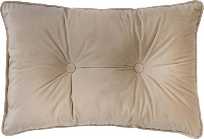 Světle béžový polštář Tiseco Home Studio Velvet Button