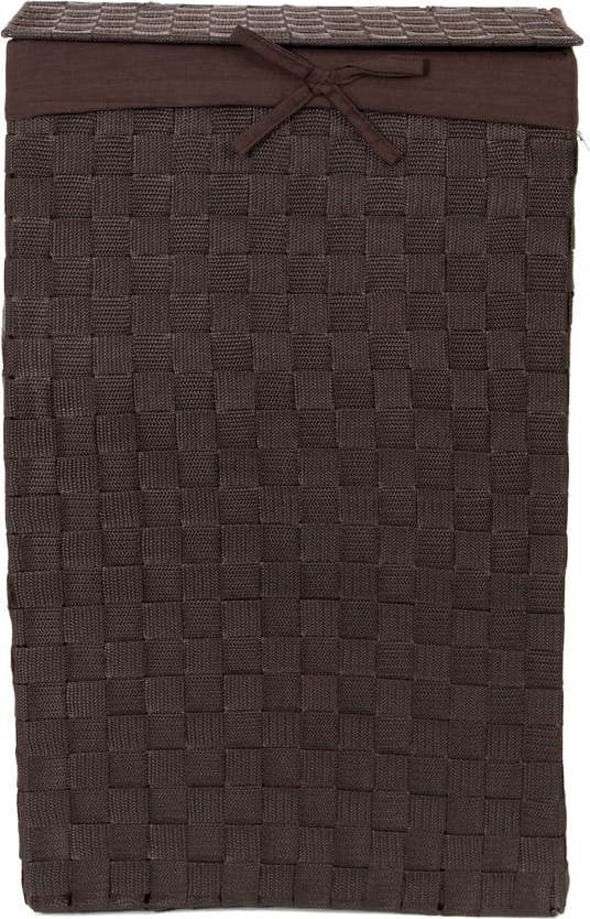 Tmavě hnědý koš na prádlo s víkem Compactor Laundry Basket Linen
