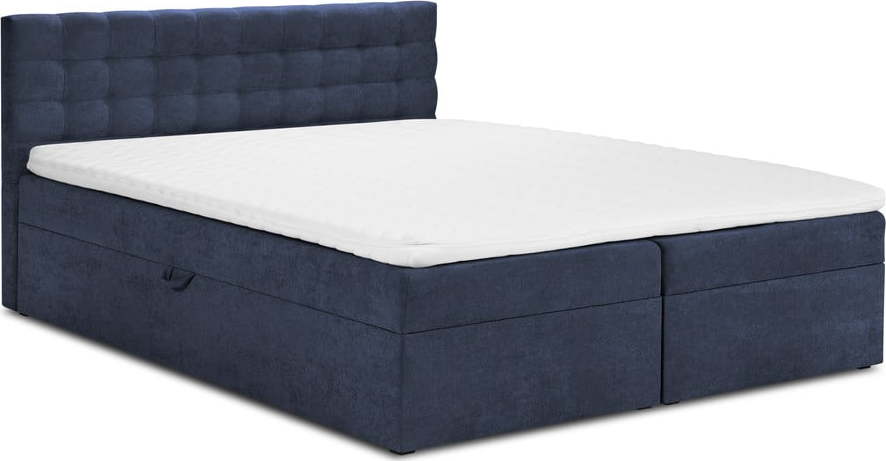 Tmavě modrá dvoulůžková postel Mazzini Beds Jade