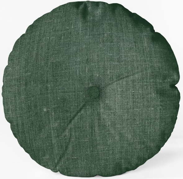 Tmavě zelený polštář Really Nice Things Cojin Redondo Dark Green