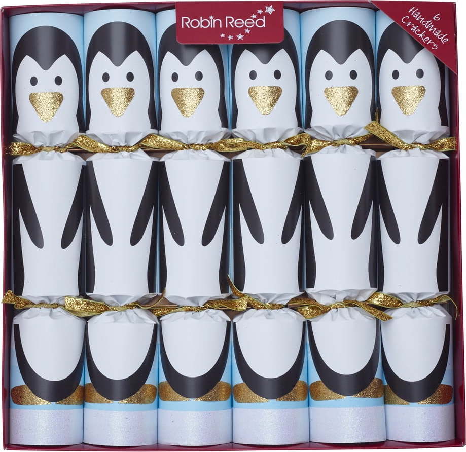 Vánoční crackery v sadě 6 ks Racing Penguin - Robin Reed Robin Reed