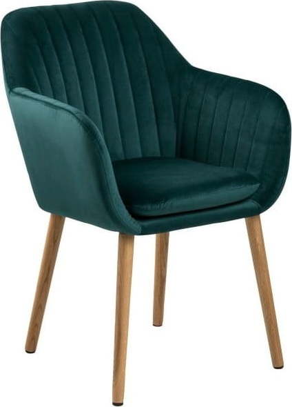 Zelená jídelní židle s dřevěným podnožím Bonami Essentials Emilia Bonami Essentials
