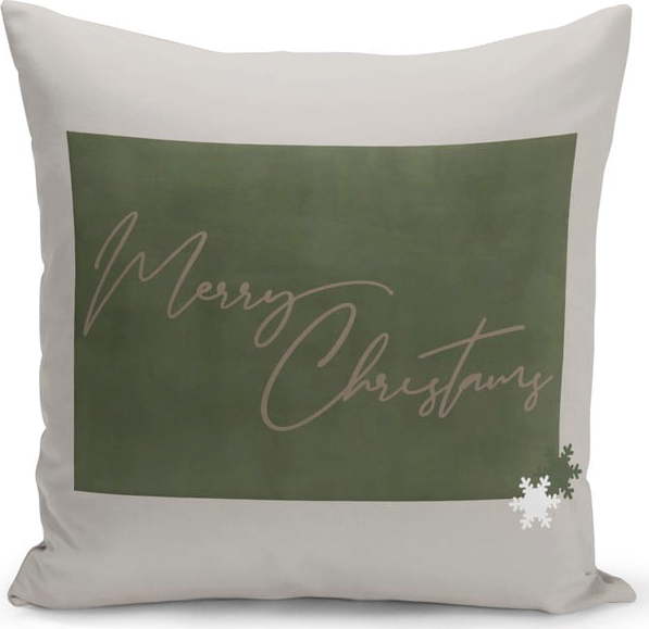 Zeleno-bílý vánoční dekorativní povlak na polštář Kate Louise Christmas Noel