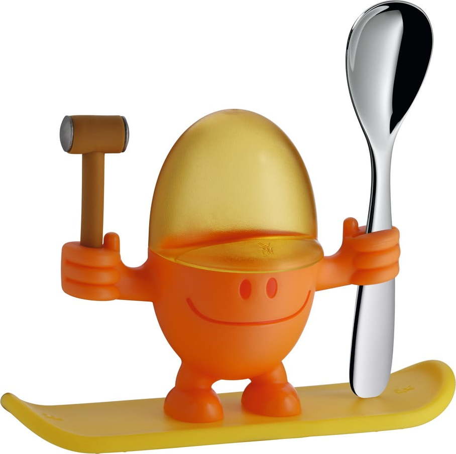 Žluto-oranžový stojánek na vajíčko s lžičkou WMF Cromargan® Mc Egg WMF