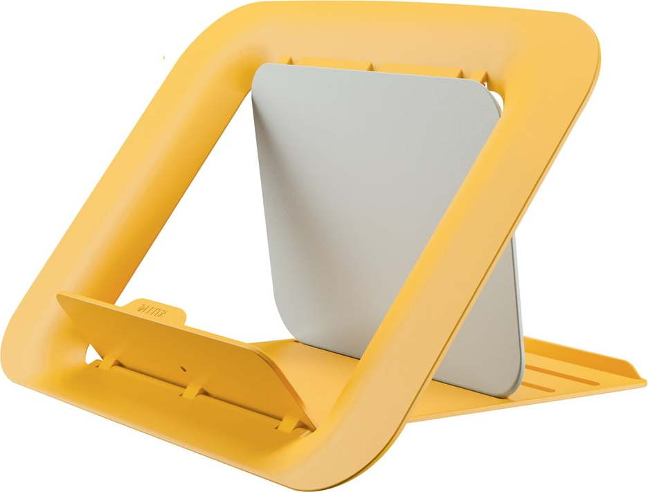 Žlutý nastavitelný stojan pod notebook Leitz Cosy Ergo Leitz