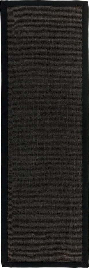 Černý koberec běhoun 240x68 cm Sisal - Asiatic Carpets Asiatic Carpets