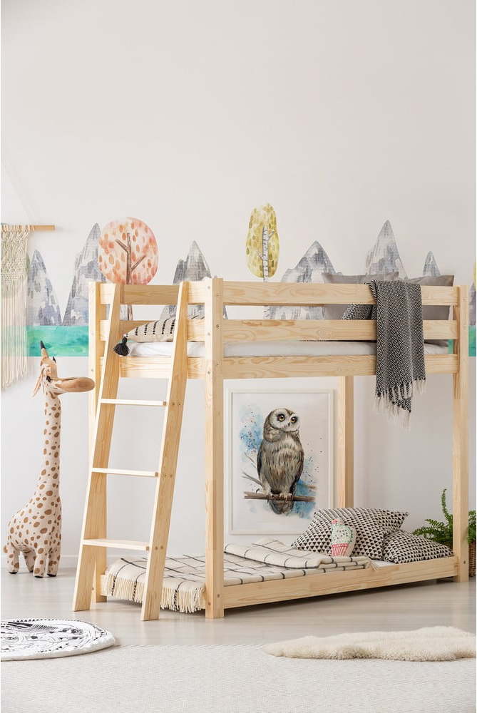 Patrová dětská postel z borovicového dřeva 70x160 cm CLPB - Adeko Adeko