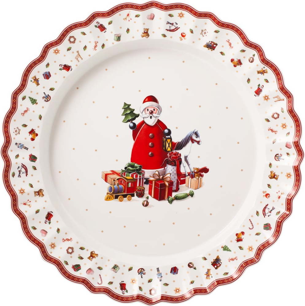 Bílý porcelánový servírovací talíř s vánočním motivem Villeroy & Boch