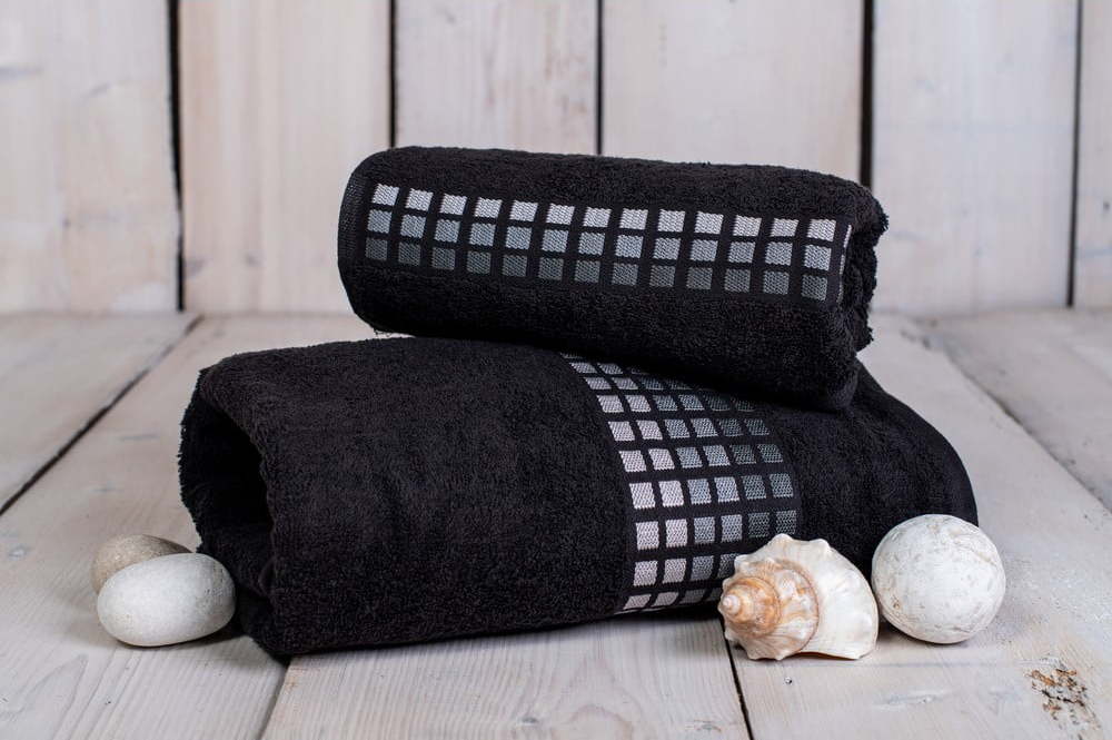 Černý bavlněný ručník 100x50 cm Darwin - My House My House