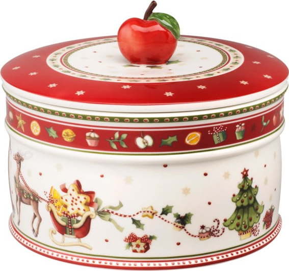 Červeno-bílá porcelánová nádoba na potraviny Villeroy & Boch