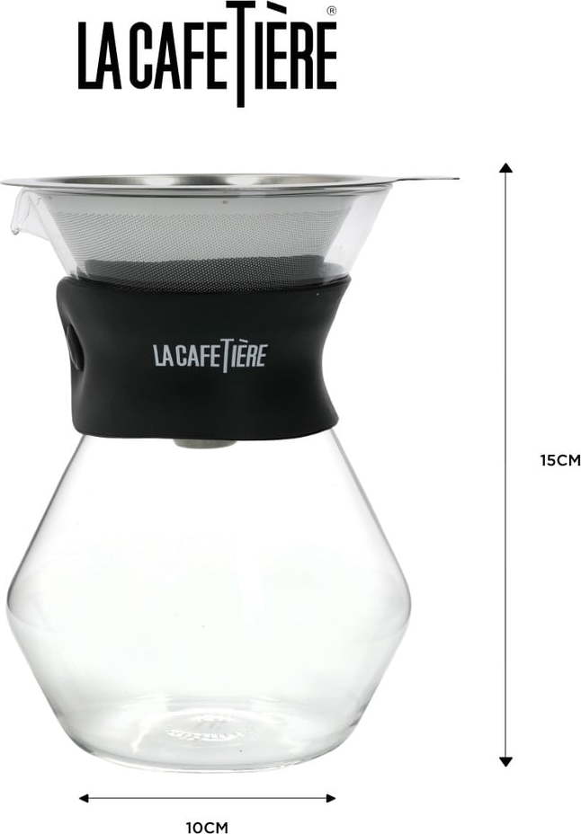 Překapávač na kávu z borosilikátového skla s filtrem z nerezové oceli 0.4 l La Cafetiere - Kitchen Craft Kitchen Craft