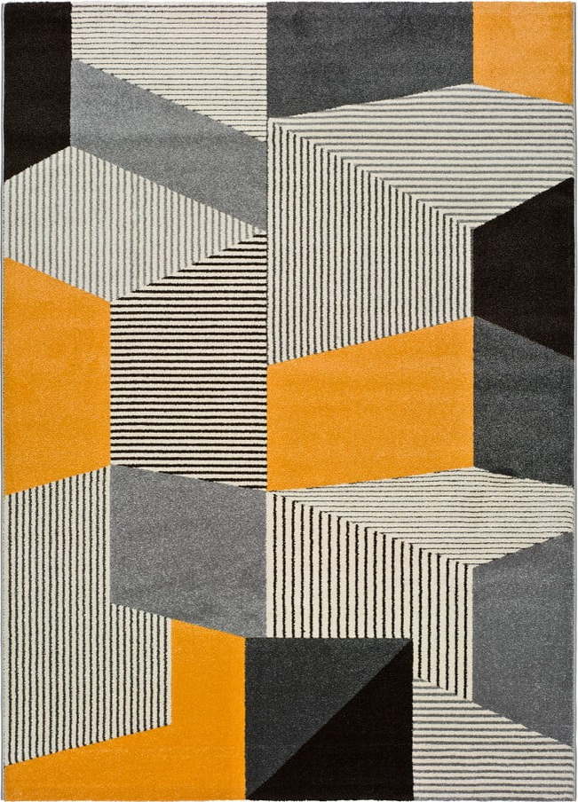 Šedo-oranžový koberec Universal Leo Grey