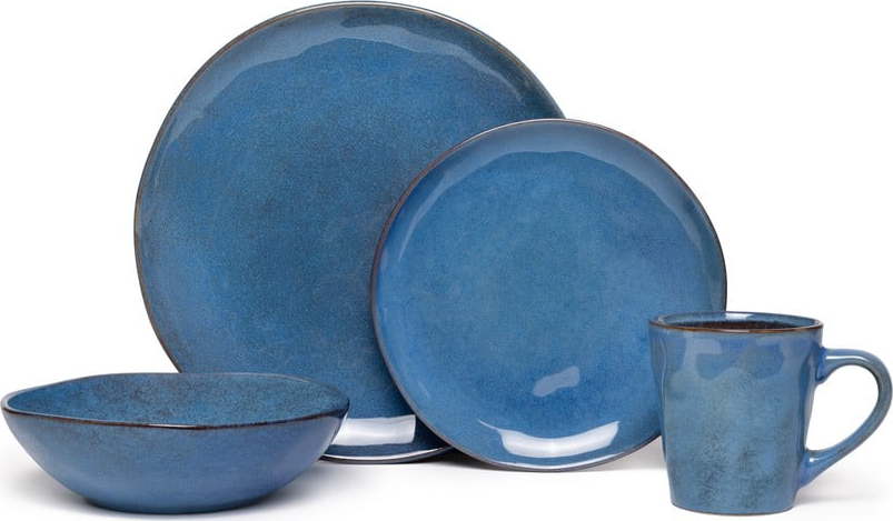 Tmavě modrá kameninová jídelní sada 24 ks Glosia - Bonami Selection Bonami Selection