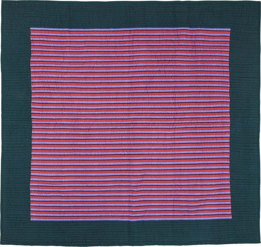 Zeleno-fialový bavlněný přehoz na dvoulůžko 260x260 cm Twist - Hübsch Hübsch