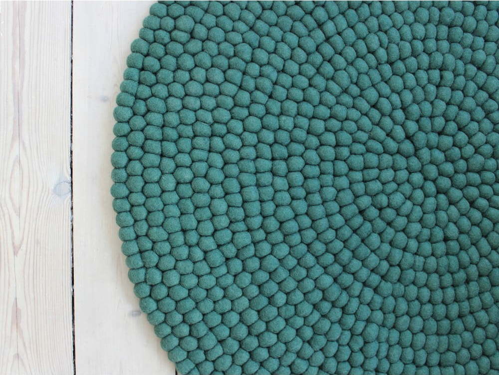 Zelený kuličkový vlněný koberec Wooldot Ball Rugs