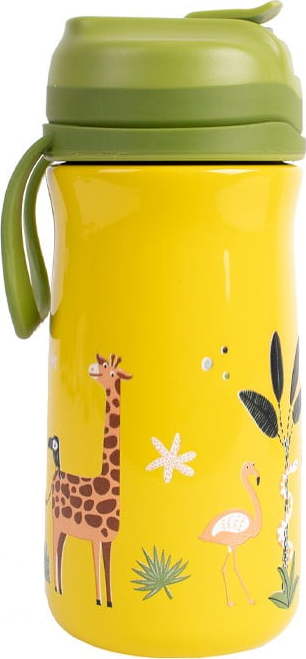 Žlutá nerezová dětská lahev 370 ml Jungle - Ladelle Ladelle