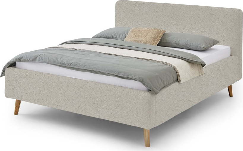 Béžová čalouněná dvoulůžková postel 160x200 cm Mattis - Meise Möbel Meise Möbel