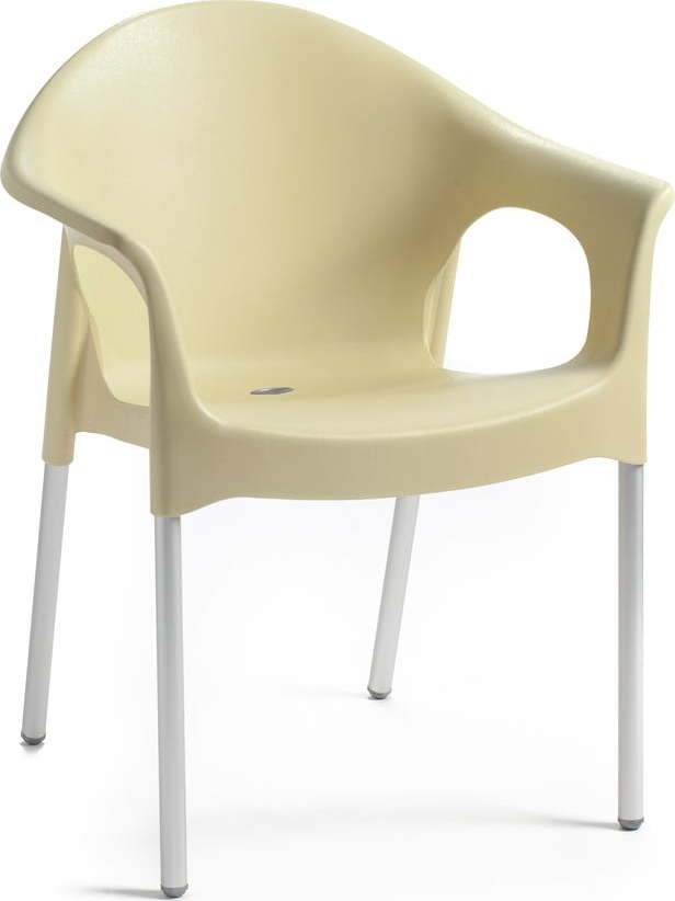 Béžová plastová zahradní židle Lisa - Rojaplast Rojaplast