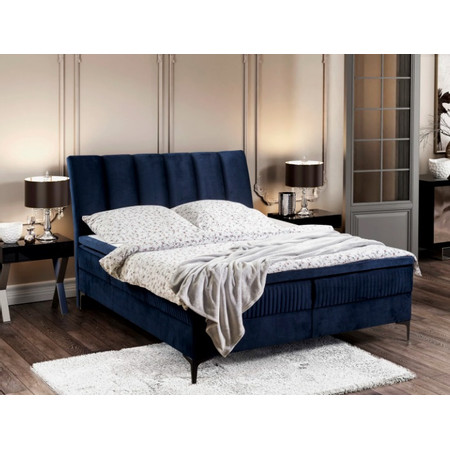 Čalouněná postel ALABAMA rozměr 180x200 cm Pravá Modrá KOLA
