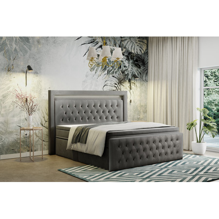 Čalouněná postel CESAR 140x200 cm Pravá Béžová KOLA