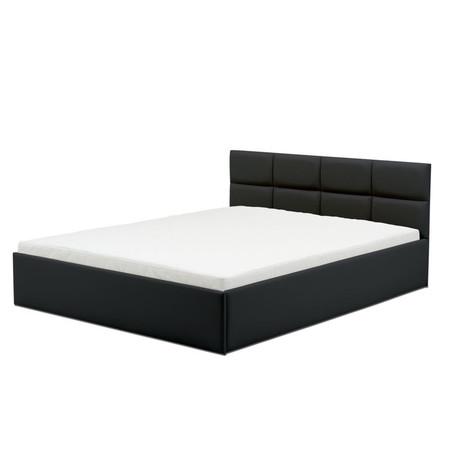 Čalouněná postel MONOS II s pěnovou matrací rozměr 140x200 cm - Eko-kůže Černá eko-kůže Signal-nabytek
