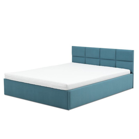 Čalouněná postel MONOS s pěnovou matrací rozměr 160x200 cm Tyrkysová Signal-nabytek