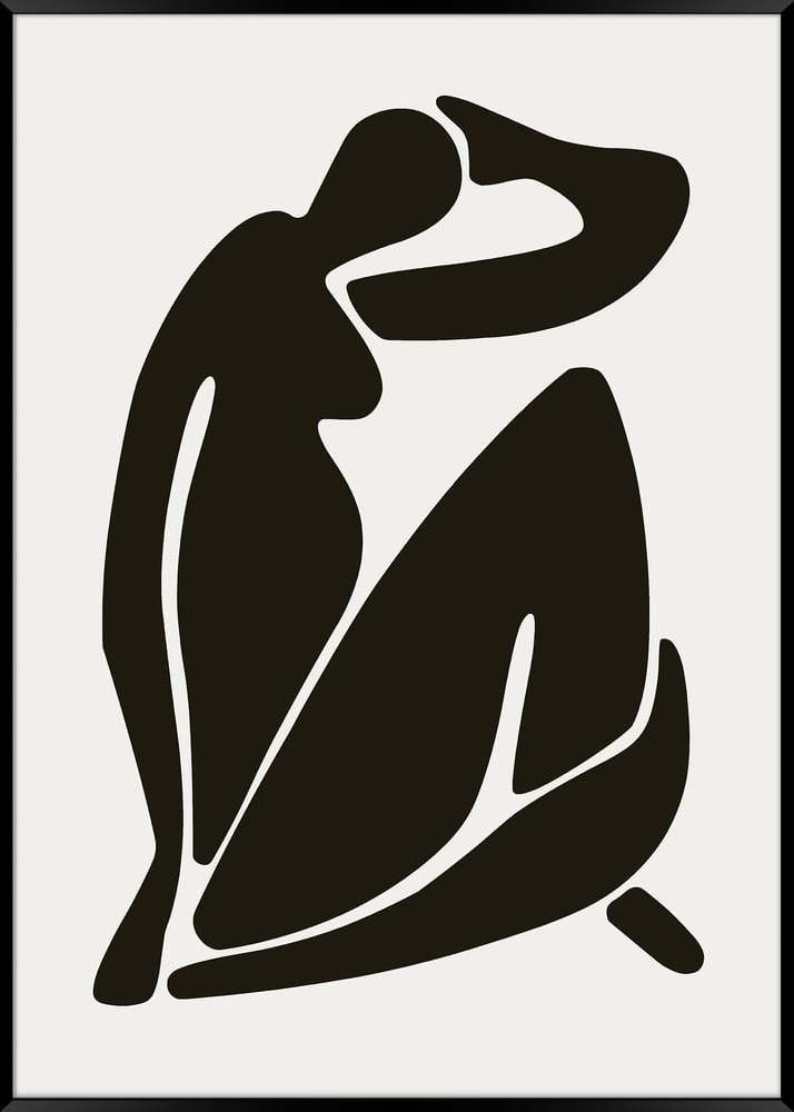 Černobílý plakát v rámu Styler Artbox Women Shape