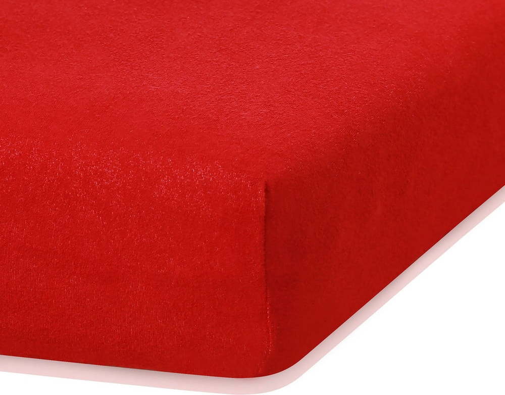 Červené elastické prostěradlo s vysokým podílem bavlny AmeliaHome Ruby