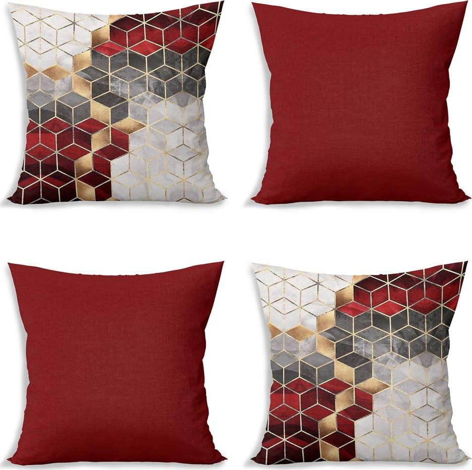Povlaky na polštáře v sadě 4 ks 43x43 cm Optic - Minimalist Cushion Covers Minimalist Cushion Covers