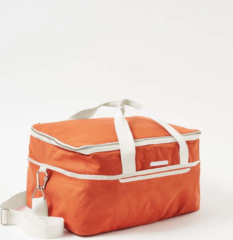 Terakotově oranžová chladící taška Sunnylife Canvas