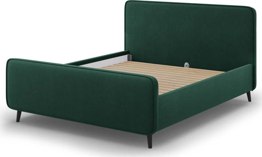Zelená čalouněná dvoulůžková postel s roštem 180x200 cm Kaia - Micadoni Home Micadoni Home