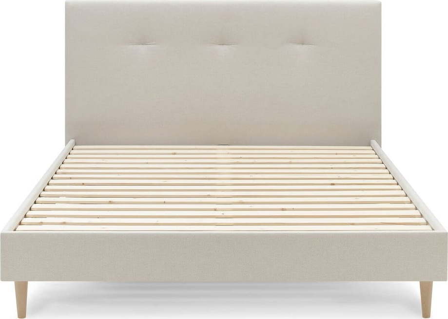 Béžová čalouněná dvoulůžková postel s roštem 180x200 cm Tory - Bobochic Paris Bobochic Paris