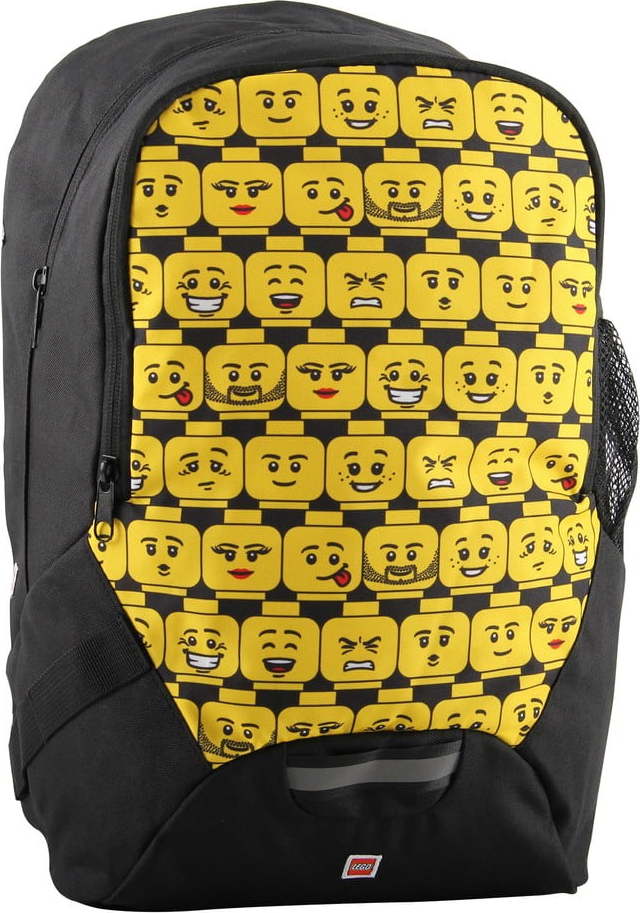 Černo-žlutý školní batoh LEGO® Minifigures Heads LEGO