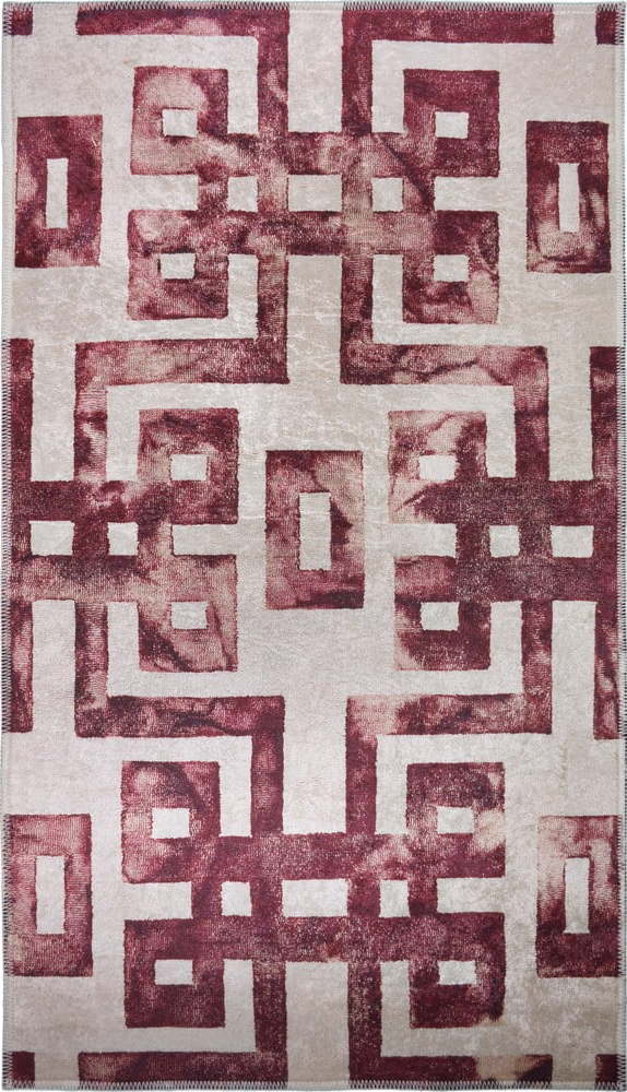 Červený/béžový koberec běhoun 200x80 cm - Vitaus Vitaus