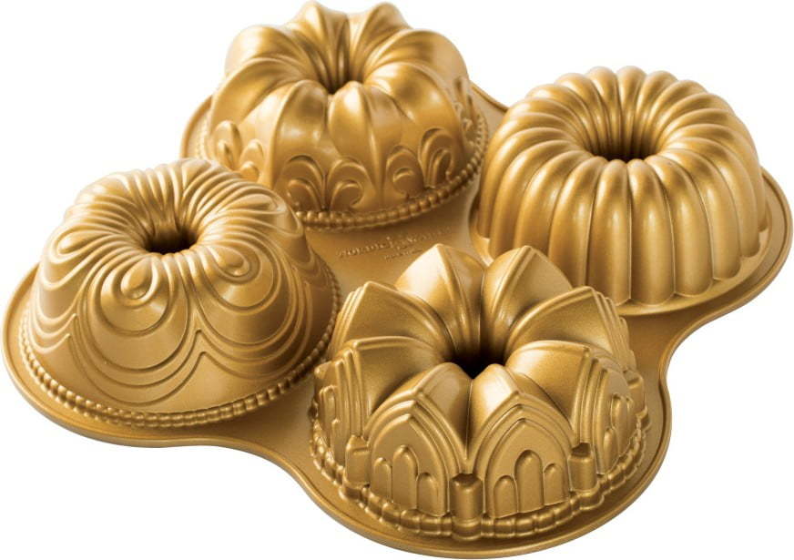 Forma na 4 mini bábovky ve zlaté barvě Nordic Ware Minimix