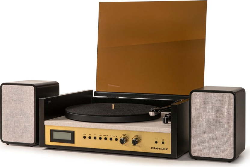 Hnědo-černý gramofon Crosley Coda Crosley