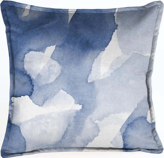 Modrý sametový polštář Velvet Atelier Abstract