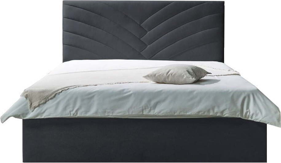 Tmavě šedá čalouněná dvoulůžková postel s úložným prostorem s roštem 160x200 cm Palmyre - Bobochic Paris Bobochic Paris