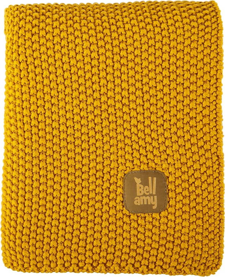 Žlutá bavlněná dětská deka 100x80 cm Honey - BELLAMY BELLAMY