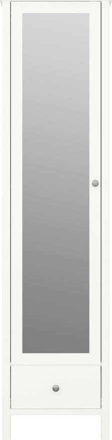 Bílá šatní skříň se zrcadlem 49x195 cm Tromsö - Tvilum Tvilum