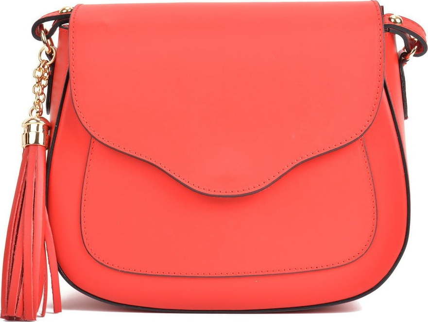 Červená kožená kabelka Mangotti Bags Silvia Mangotti Bags